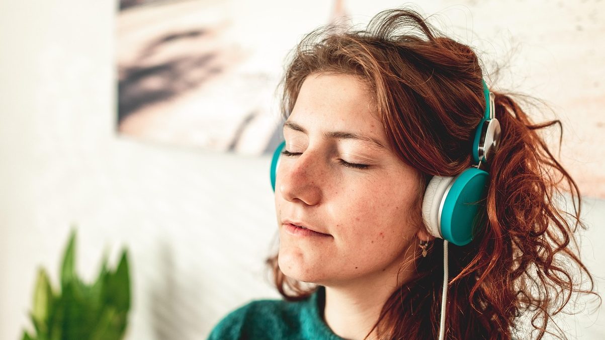 listening to podcast