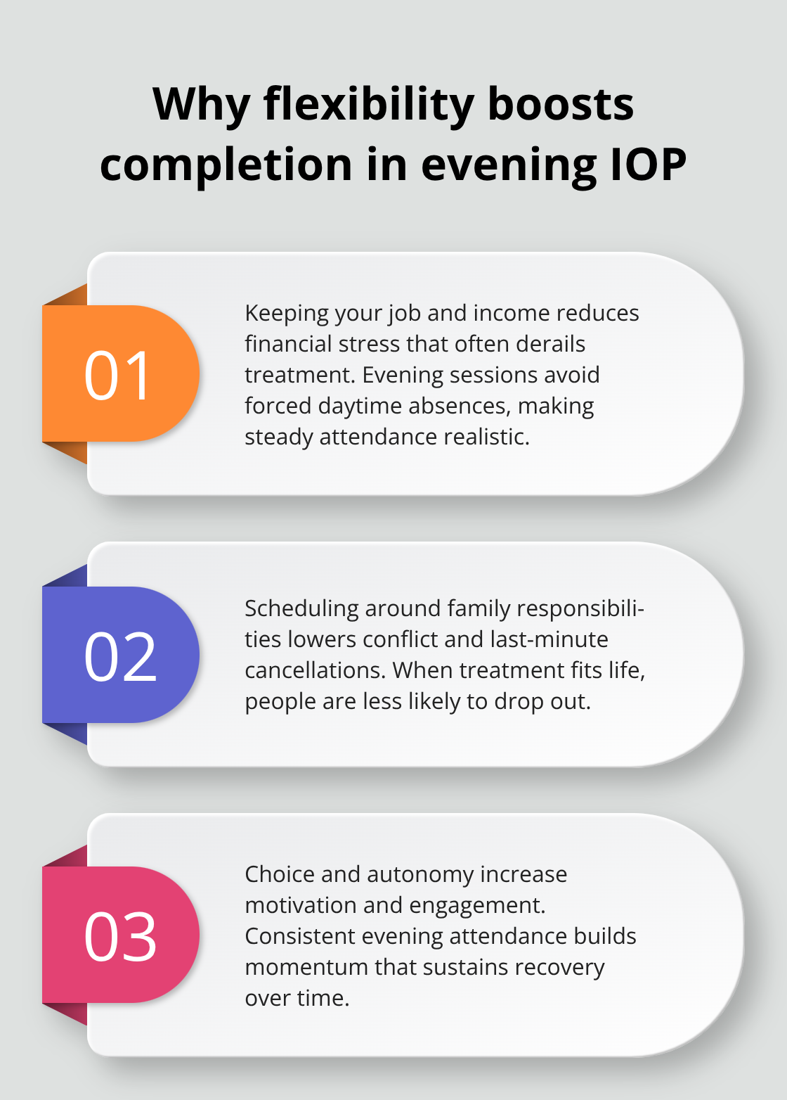 Three reasons evening schedules improve treatment completion for working adults - evening alcohol rehab online