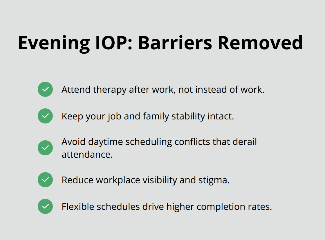 Key barriers evening treatment eliminates for working adults - night time addiction therapy